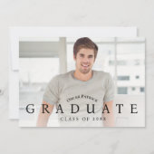 Moderne Graduierungspartei für das Schwarze Foto Einladung (Vorderseite)