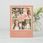 Moderne Graduierungspartei für die Fotocollage der Einladung (Stehend Vorderseite)