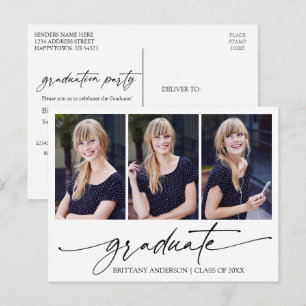 Moderne Graduierungspartei für Foto Ink 3 Postkarte