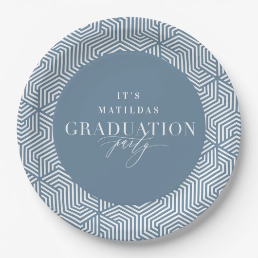 Moderne Graduierungspartei für Geometrie und Skrip Pappteller (Vorderseite)