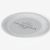 Moderne Graduierungspartei für Geometrie und Skrip Pappteller (Schrägansicht)