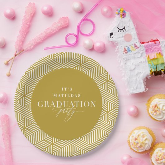 Moderne Graduierungspartei für Geometrie und Skrip Pappteller (Party)