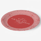 Moderne Graduierungspartei für Geometrie und Skrip Pappteller (Schrägansicht)