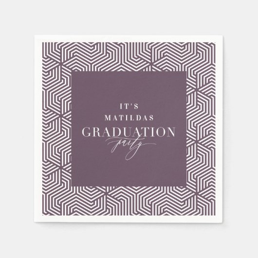 Moderne Graduierungspartei für Geometrie und Skrip Serviette (Vorderseite)