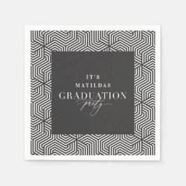 Moderne Graduierungspartei für Geometrie und Skrip Serviette