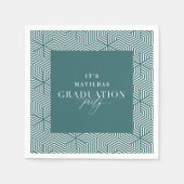 Moderne Graduierungspartei für Geometrie und Skrip Serviette (Vorderseite)