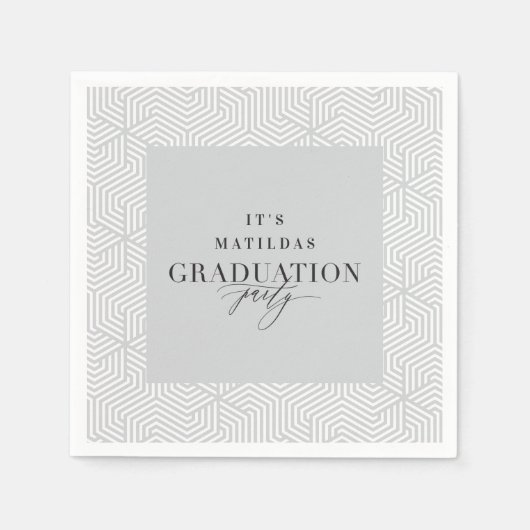 Moderne Graduierungspartei für Geometrie und Skrip Serviette (Vorderseite)