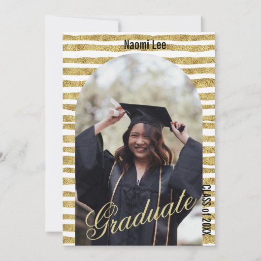 Moderne Graduierungspartei für Goldene Bögen Einladung (Vorderseite)