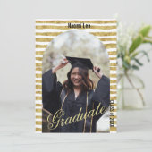 Moderne Graduierungspartei für Goldene Bögen Einladung (Stehend Vorderseite)