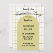 Moderne Graduierungspartei für Goldene Bögen Einladung (Rückseite)