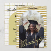 Moderne Graduierungspartei für Goldene Bögen Einladung (Vorne/Hinten)