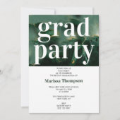 Moderne Graduierungspartei für grünes Gold Einladung (Vorderseite)