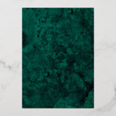 Moderne Graduierungspartei für grünes Marmor Gold Folieneinladung (Rückseite)