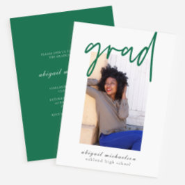 Moderne Graduierungspartei für grünes und weißes F Einladung