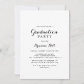 Moderne Graduierungspartei für Kalligrafie Einladung (Vorderseite)