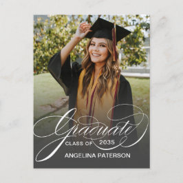 Moderne Graduierungspartei für klassische Kalligra Einladungspostkarte