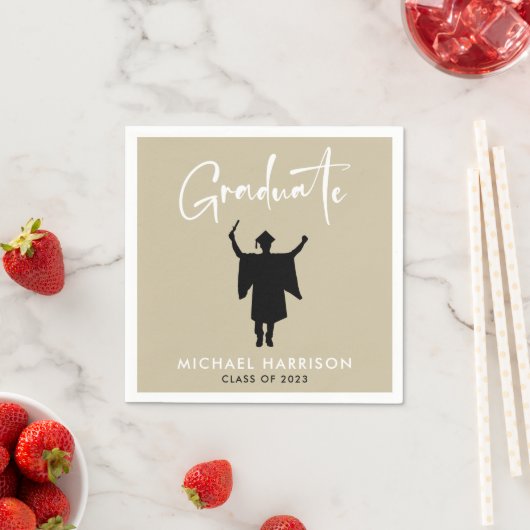 Moderne Graduierungspartei für männliche Skripte Serviette (Beispiel)