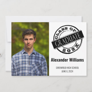 Moderne Graduierungspartei für männliches Foto Einladung