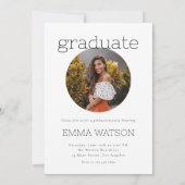 Moderne Graduierungspartei für Minimalistisches Fo Einladung (Rückseite)