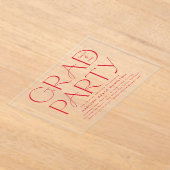Moderne Graduierungspartei für Rote Typografie Acryleinladungen (Ablage )
