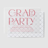 Moderne Graduierungspartei für Rote Typografie Pergament Einladungen (Versetzt (Einladung))