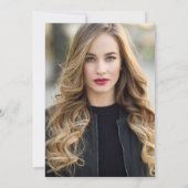 Moderne Graduierungspartei für Schwarz-weißes Foto Einladung (Rückseite)