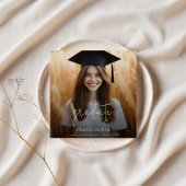 Moderne Graduierungspartei für Schwarzes und Gold- Einladung