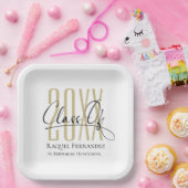 Moderne Graduierungspartei für SkriptCollage Pappteller (Party)