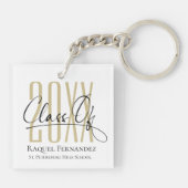 Moderne Graduierungspartei für SkriptCollage Schlüsselanhänger (Rückseite)