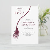 Moderne Graduierungspartei Grad Tassel Einladung (Stehend Vorderseite)