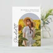 Moderne Graduierungspartei Handgeschriebenes Skrip Einladung (Stehend Vorderseite)