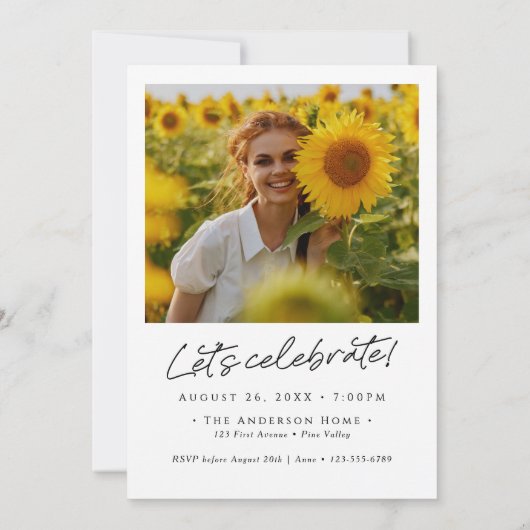 Moderne Graduierungspartei Handgeschriebenes Skrip Einladung (Rückseite)