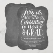 Moderne Graduierungspartei mit Handschrift Einladung (Vorne/Hinten)