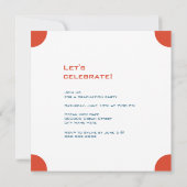 Moderne Graduierungspartei Rot und Blau Platz Einladung (Rückseite)