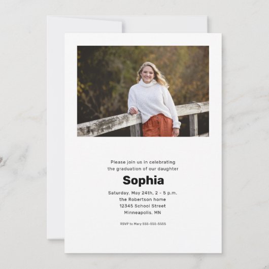 Moderne Graduierungsparty Einladung (Rückseite)