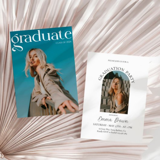 Moderne Graduierungsparty Einladung, Foto Grad Einladung