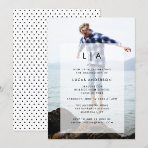 Moderne Graduierungsparty Einladung mit Foto Overl
