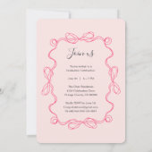 Moderne Graduierungsparty für Arch-Rosa-Foto Einladung (Rückseite)