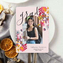 Moderne Graduierungsparty für Arch-Rosa-Foto Einladung