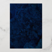 Moderne Graduierungsparty für Blaue Marmorplatte G Folieneinladung (Rückseite)