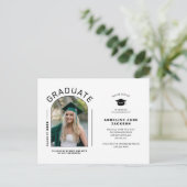 Moderne Graduierungsparty für Foto Postkarte (Stehend Vorderseite)