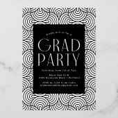 Moderne Graduierungsparty für Gold Foil Foto Folieneinladung (Rückseite)