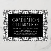 Moderne Graduierungsparty für Gold Foil Foto Folieneinladung (Rückseite)