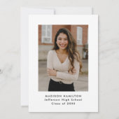 Moderne Graduierungsparty für Schwarzes Foto Einladung (Rückseite)