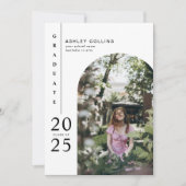 Moderne Graduierungsparty für Schwarzes und Weiß-F Einladung (Vorderseite)