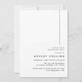 Moderne Graduierungsparty für Schwarzes und Weiß-F Einladung (Rückseite)