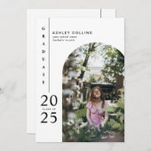 Moderne Graduierungsparty für Schwarzes und Weiß-F Einladung (Vorne/Hinten)