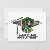 Moderne Graduierungstafel Form FotoCollage Dankeskarte (Vorderseite)