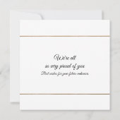 Moderne Graduierungstafel schwarz-weiß flach Karte (Rückseite)