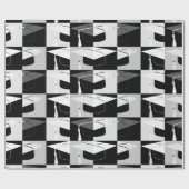 Moderne Graduierungstafel Schwarz-weiß Geschenkpapier (Flach)